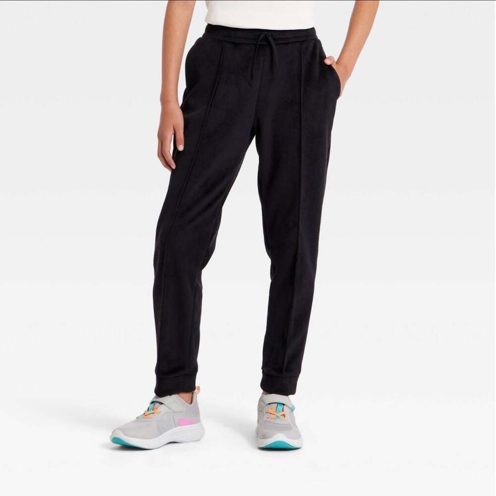 NWT - Girls' Cozy Ribbed Jogger Pants in Black